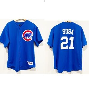 MAJESTIC Vintage Sammy Sosa Cubs Jersey Cubbies Blue Size XL